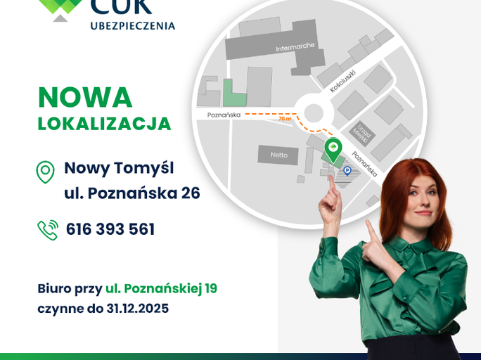 Ubezpieczenia - Nowy Tomyśl, Poznańska 26 - CUK